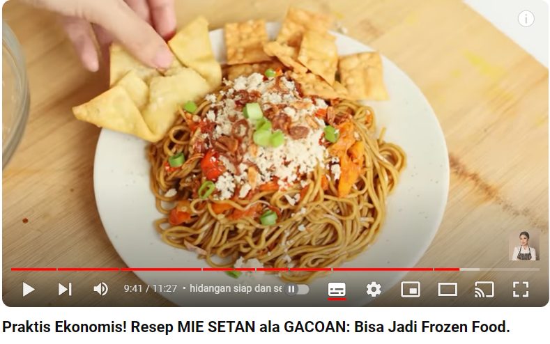 Cara membuat Mie Gacoan dari Chef Devina Hermawan. (FOTO: Tangkapan layar Youtube Devina Hermawan/Yenny Hardiyanti).