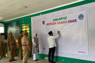 Deklarasi sekolah ramah anak di SMPN 1 Bae, Kudus, Jawa Tengah. (FOTO: zona news).