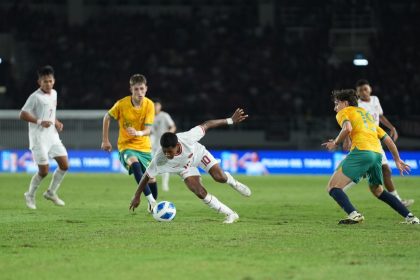 Pertandingan babak semifinal Piala AFF U-16 antara Indonesia versus Australia di Stadion Manahan, Solo, Senin (1/7). (FOTO: PSSI)